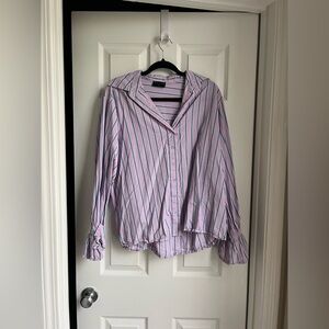 White Fox Boutique Pink Striped Blouse